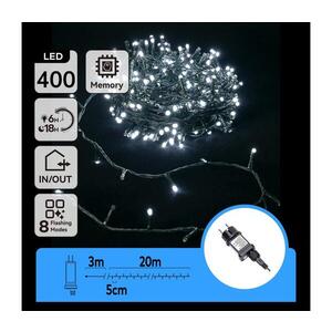 B.V. - LED vonkajší svetelný reťazec 400×LED / 8 režimov, 23 m, IP44, studená biela B103031OR vyobraziť