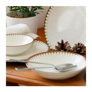 Jedálenská súprava 18 ks – porcelán, biela/hnedá 858CMR1334 vyobraziť