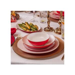 Jedálenská súprava 58 ks biela/červená/porcelán 216KRC1274 vyobraziť