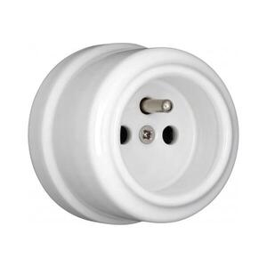 Elhard - Nástenná keramická retro domová zásuvka 230V biela KN2000W vyobraziť