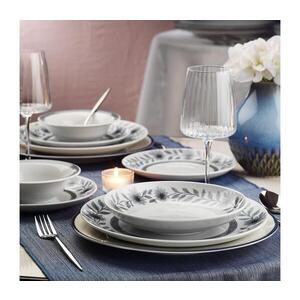 Jedálenská sada 24 ks biela/šedá/porcelán 710KTP4561 vyobraziť