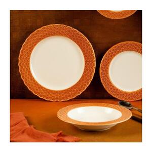 24-dielna jedálenská súprava biela/oranžová/porcelán 667PRS1156 vyobraziť