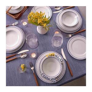 24-dielna jedálenská súprava, biela/modrá, porcelán 710KTP4557 vyobraziť