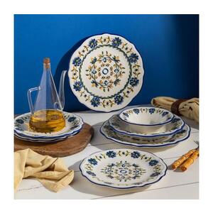 24-dielna jedálenská súprava z porcelánu, biela/modrá/žltá 667PRS1119 vyobraziť