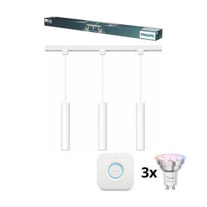Philips LED stmievateľný luster na lankách v lište, systém EASYLINK HUE, 3× GU10 / 4, 7 W / 230 V + Hue Bridge P7615+3xP7029+P1408 vyobraziť