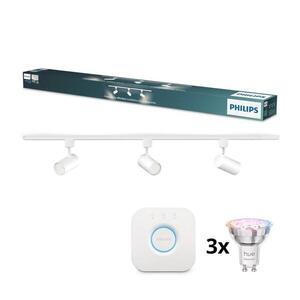 Philips - LED stmievateľné bodové svietidlo do lištového systému EASYLINK HUE, 3× GU10 / 4, 7 W / 230 V + Hue Bridge P7612+3xP7029+P1408 vyobraziť