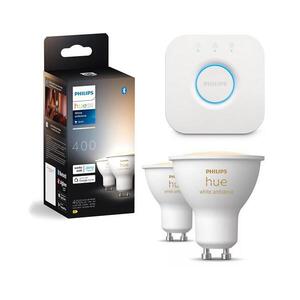 Sada 2× stmievateľných LED žiaroviek Philips Hue White Ambiance GU10/4, 2W/230V + Hue Bridge P6173+P1408 vyobraziť