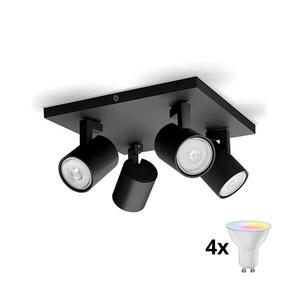 Philips - LED RGBW stmievateľné bodové svietidlo RUNNER 4xGU10/6, 5W/230V čierne P5854+4xAI0589 vyobraziť