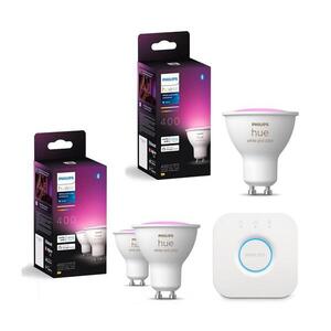 Sada 3x LED RGBW stmievateľné žiarovky Philips Hue WACA GU10/4, 2W/230V+ Hue bridge P6175+P6176+P1408 vyobraziť