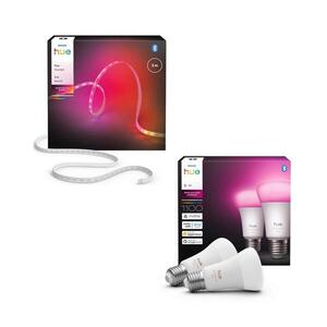 Philips - LED RGBW stmievateľný LED pás Hue FLUX 3 m LED/12W/230V + 2× inteligentná žiarovka E27/8, 1W P7051+P7036 vyobraziť