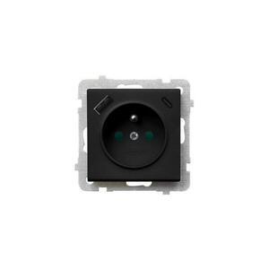 Ospel - Domová zásuvka bez rámčeka 230V + 1xUSB-A + 1xUSB-C SONATA čierna GP-1RZPUSBAC/m/33 vyobraziť