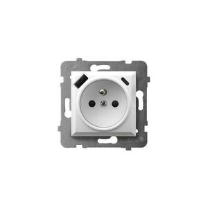 Ospel - Domová zásuvka bez rámčeka 230V + 1xUSB-A + 1xUSB-C ARIA biela GP-1UZPUSBAC/m/00 vyobraziť