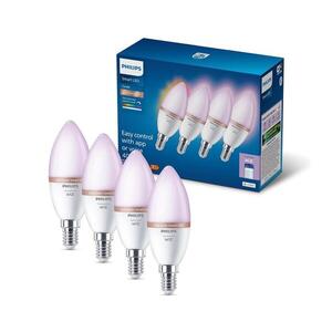 Sada 4x stmievateľných RGB LED žiaroviek Philips SMART C37 E14/4, 9W/230V 2200-6500K 8721103160027 vyobraziť