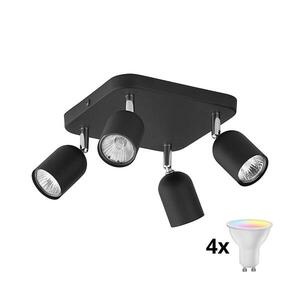 LED RGBW Stmievateľné bodové svietidlo TOP 4xGU10/6, 5W/230V 2700-6500K čierne TK4418+4xAI0589 vyobraziť