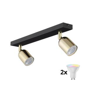 LED RGBW Stmievateľné bodové svietidlo TOP 2xGU10/6, 5W/230V 2700-6500K čierna/zlatá TK5617+2xAI0589 vyobraziť
