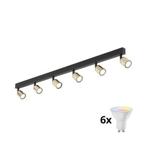 LED RGBW stmievateľné bodové svietidlo TOP 6xGU10/6, 5W/230V 2700-6500K čierna/zlatá TK6034+AI2320 vyobraziť
