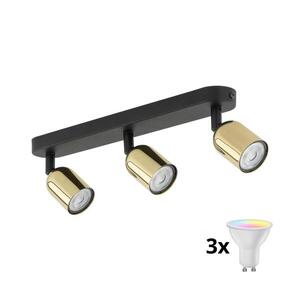LED RGBW Stmievateľné bodové svietidlo TOP 3xGU10/6, 5W/230V 2700-6500K čierna/zlatá TK6032+3xAI0589 vyobraziť