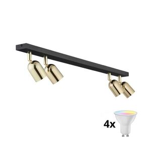 LED RGBW stmievateľné bodové svietidlo TOP 4xGU10/6, 5W/230V 2700-6500K čierna/zlatá TK5619+4xAI0589 vyobraziť