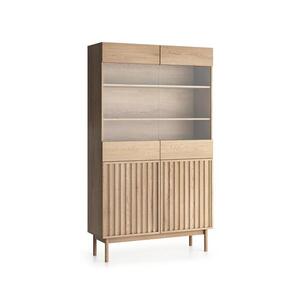 Gala Meble Vitrína KIOTO 106x183x37 cm dub Cremona/sklo S28-W2D-CRE vyobraziť