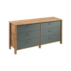 Gala Meble Komoda MENTA 170x81x47 cm dub Wotan/zelená S19-K6S-ZSM vyobraziť
