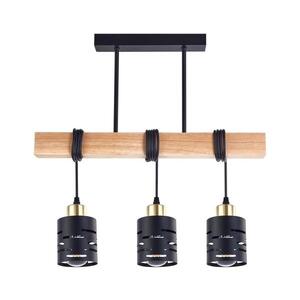Závesný luster na lane ELEN 3xE27/35W/230V čierna/zlatá/hnedá ELEN PENDANT LIGHT 3BLACK WOOD vyobraziť