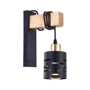 Nástenné svietidlo ELEN 1xE27/35W/230V čierna/zlatá/hnedá ELEN WALL LIGHT BLACK WOOD vyobraziť