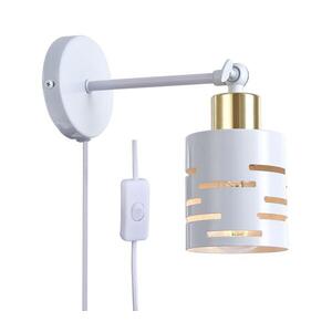 Nástenné bodové svietidlo s vypínačom ELEN 1xE27/35W/230V biela/zlatá ELEN WALL LIGHT WITH CS WHITE vyobraziť