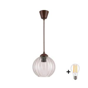 Brilagi - LED luster na lanku RETRO GLASS 1xE27/60W/230V, priemer 18 cm, hnedá/priehľadná NSTK7485+TK8611A vyobraziť