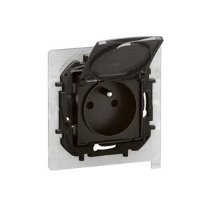 Legrand - Vonkajšia domová zásuvka bez rámčeka 250V/16A NILOE IP44 čierna NP3108BK vyobraziť