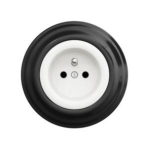 Reblig - Retro domová zásuvka s rámčekom 230V snehovo biela/čierna RG0016+RG0150 vyobraziť