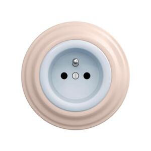 Reblig - Retro domová zásuvka s rámčekom 230V modrá/staroružová RG0119+RG0024 vyobraziť