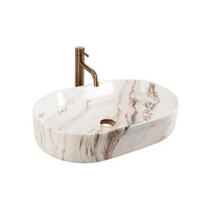 REA-U9239 - Umývadlo na dosku NADIA 38, 5x61 cm keramika/béžová/imitácia kameňa REA-U9239 vyobraziť