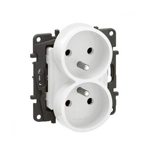 Legrand - dvojitá domová zásuvka bez rámika 250 V/16 A NILOE biela NP3111WH vyobraziť