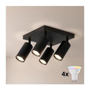 Brilagi - LED RGBW stmievateľné bodové svietidlo SELE SQUARE 4xGU10/6, 5W/230V čierne BG5262+4xAI0589 vyobraziť