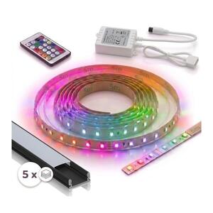 SmartLED Sada 1× digitálny LED RGBW pásik 5 m (16, 5 W / 230 V) + 5× zapustený profil po 1 m + diaľkový ovládač 5xSD0029+1xW4305 vyobraziť