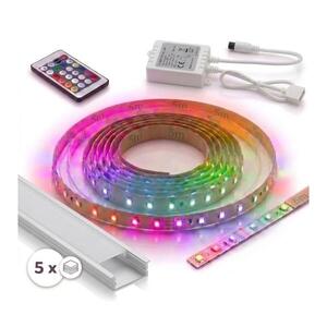 SmartLED Kompletná súprava 1x LED RGBW pásik DIGITAL, 16, 5 W/230 V, 5 m + 5x vstavané profily po 1 m + diaľkový ovládač 5xSD0103+1xW4305 vyobraziť