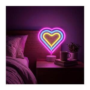 LED neónová stolná dekorácia LED/2W/3xAA USB srdce 43996F vyobraziť
