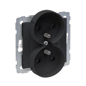 Legrand - Dvojitá domová zásuvka bez rámčeka 250V/16A SUNO čierna 721491 vyobraziť