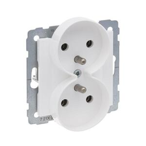 Legrand - Dvojitá domová zásuvka bez rámčeka 250V/16A SUNO biela 721191 vyobraziť