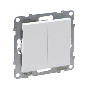 Legrand - Dvojitý schodiskový vypínač bez rámčeka č. 6+6 SUNO, biely 721108 vyobraziť