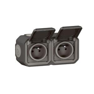 Legrand - Vonkajšia dvojzásuvka 250V/16A PLEXO IP55 antracit 069788L vyobraziť
