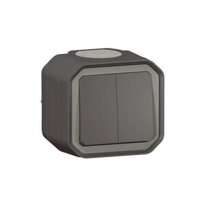 Legrand - Dvojitý schodiskový vypínač č. 6+6 PLEXO IP55 antracit 069775L vyobraziť