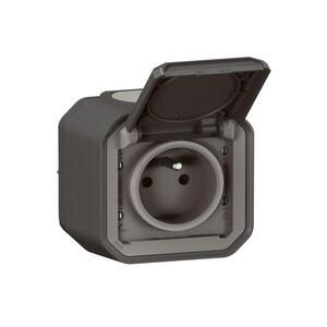 Legrand - Vonkajšia zásuvka 250V/16A PLEXO IP55 antracit 069791L vyobraziť