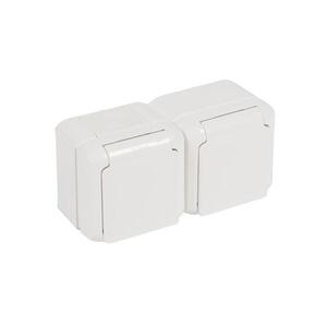 Legrand - Dvojitá domová zásuvka 250V/16A FORIX IP44 biela 782377 vyobraziť