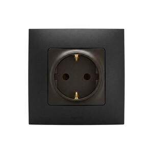 Legrand - Zásuvka do domácnosti s rámikom SCHUKO 250V/16A NILOE čierna LR0012+LR0114 vyobraziť