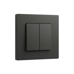 Legrand - Dvojitý schodiskový vypínač s rámčekom č. 6+6 NILOE STEP čierna LR0044+LR0037 vyobraziť