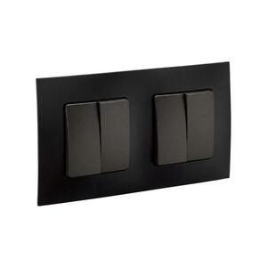 Legrand - 2x Dvojitý vypínač č. 5 s rámčekom NILOE čierna LR0013+LR0007+LR0007 vyobraziť