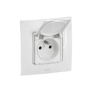 Legrand - Vonkajšia domová zásuvka 250V/16A s rámikom NILOE biela LR0028+LR0019 vyobraziť