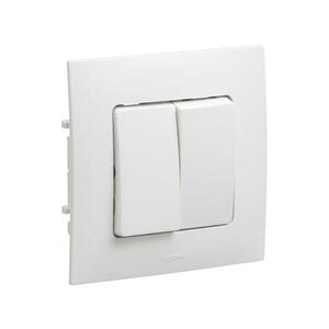 Legrand - Dvojitý vypínač č. 5 s rámčekom NILOE biela LR0028+LR0023 vyobraziť