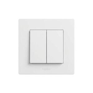 Legrand - Dvojitý vypínač č. 5 s rámčekom NILOE STEP biely LR0060+LR0055 vyobraziť